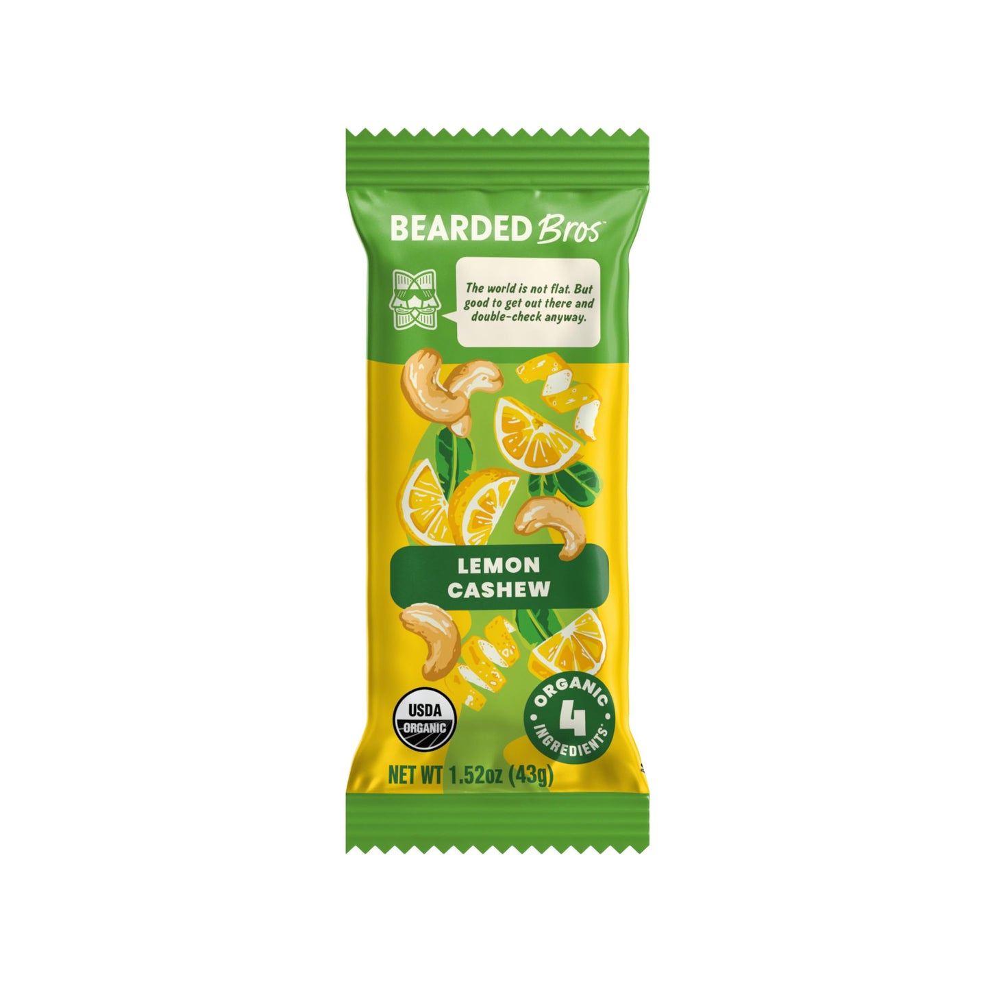Bearded Brothers Organic Vegan Protein Energy Bars, Lemon Cashew, Gluten Free, 12 Count