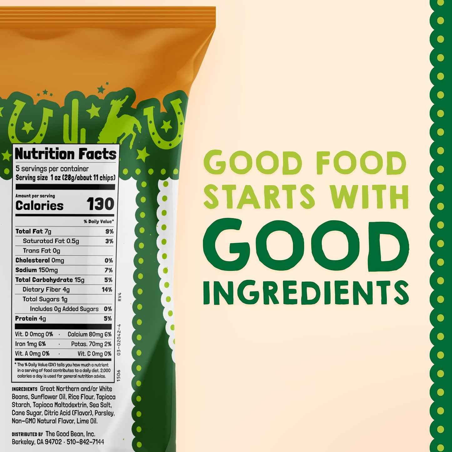 Beanitos White Bean Chips - Hint Of Lime - (6 Pack) 5 Oz Bag - White Bean Tortilla Chips - Vegan Snack With Good Source Of Plant