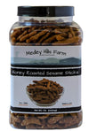 Medley Hills Farm Honey Roasted Sesame Sticks Snacks, 16 oz, Sweet & Salty, Reusable Container