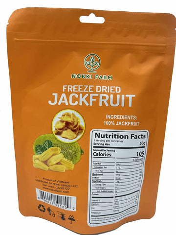 (Pack Of 1) Nokki Farm Freeze Dried Jackfruit Chips | Dried Fruit Snacks | Unsweetened Dried Jackfruit Chips | Gluten Free Healt