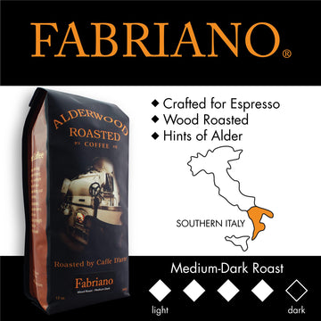 Caffe Darte Fabriano Wood Roast Reserve Whole Bean Espresso Coffee, 12 Ounce