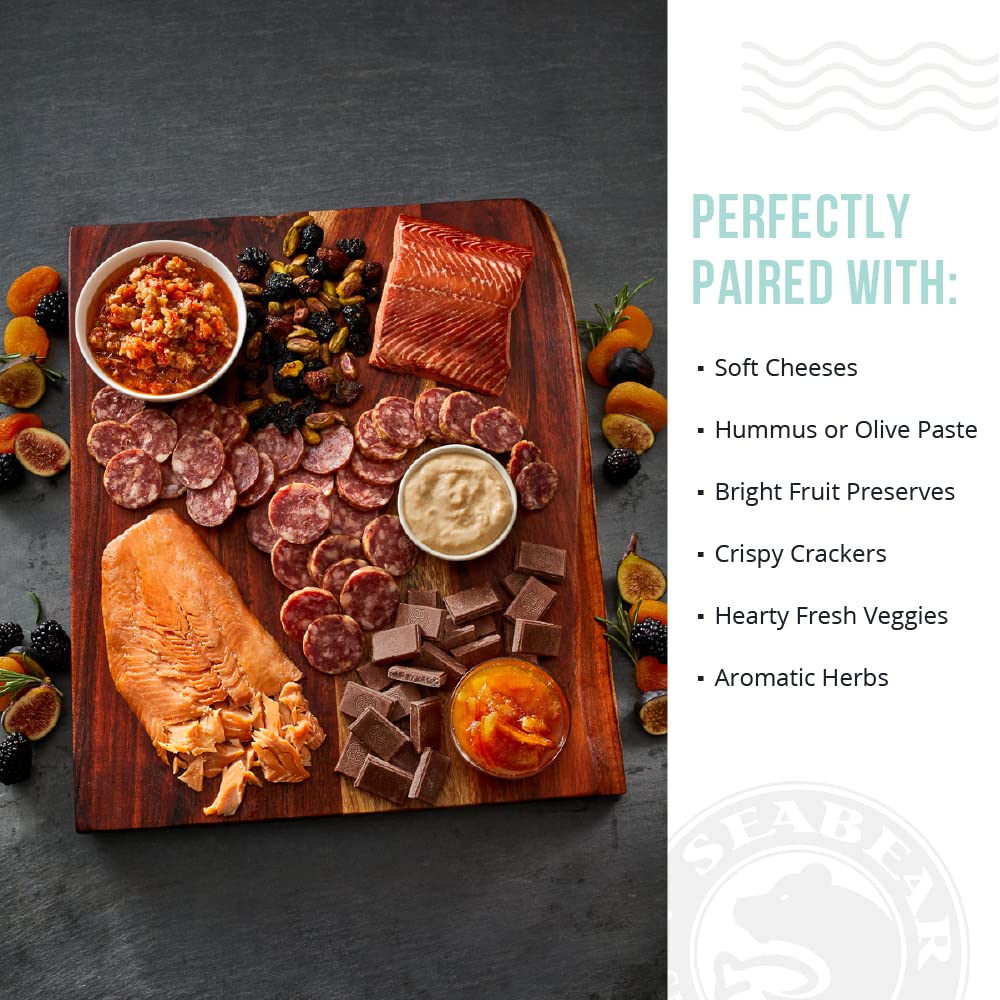 SeaBear Smoked Wild Pink Salmon Gift Box - Wild Caught, Ready to Eat, 6 oz Fillet