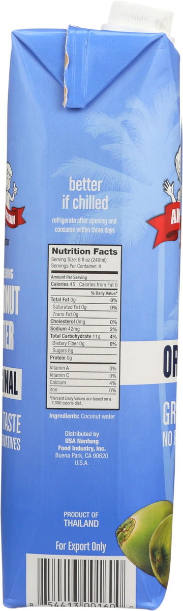 Amy & Brian Pure Coconut Water, 1 Liter (Pack of 6) | Best Tasting Coconut Water | Non-GMO & No Added Sugar | Refreshing & Hydra