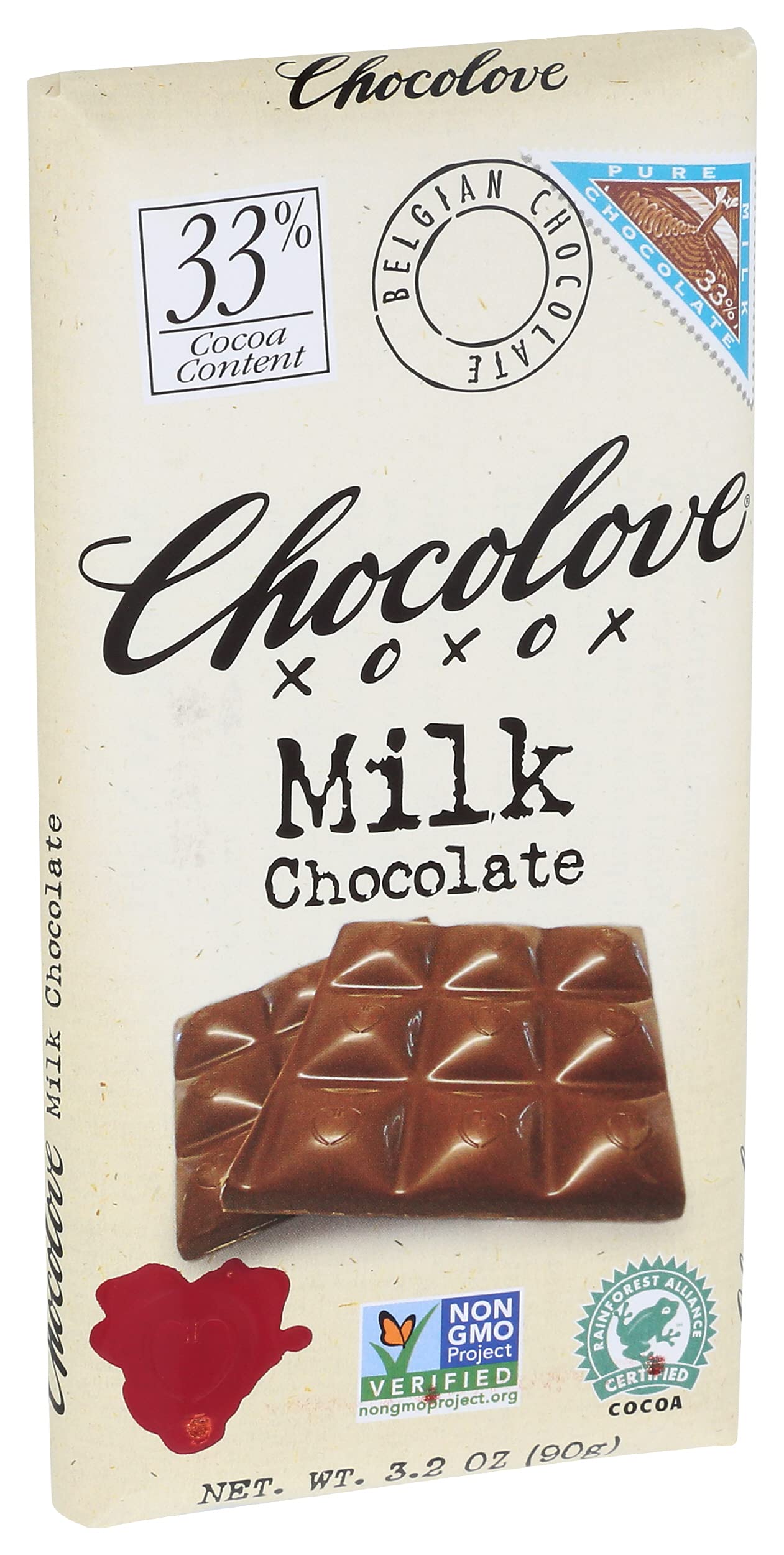 Chocolove Pure Milk Chocolate Bar, 3.2 oz
