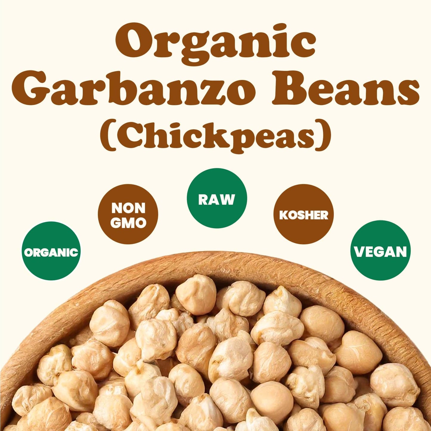 Food to Live Organic Garbanzo Beans - Dried Chickpeas, Non-GMO, Kosher, 15 Pound Bulk