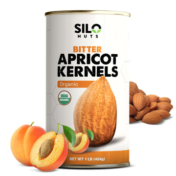 SILO Nuts Organic Bitter Apricot Kernels - 16 oz USDA Certified Organic Bitter Apricot Seeds - Natural & Non-GMO  enhanced Quality Kernals  No Sulfur or Additives