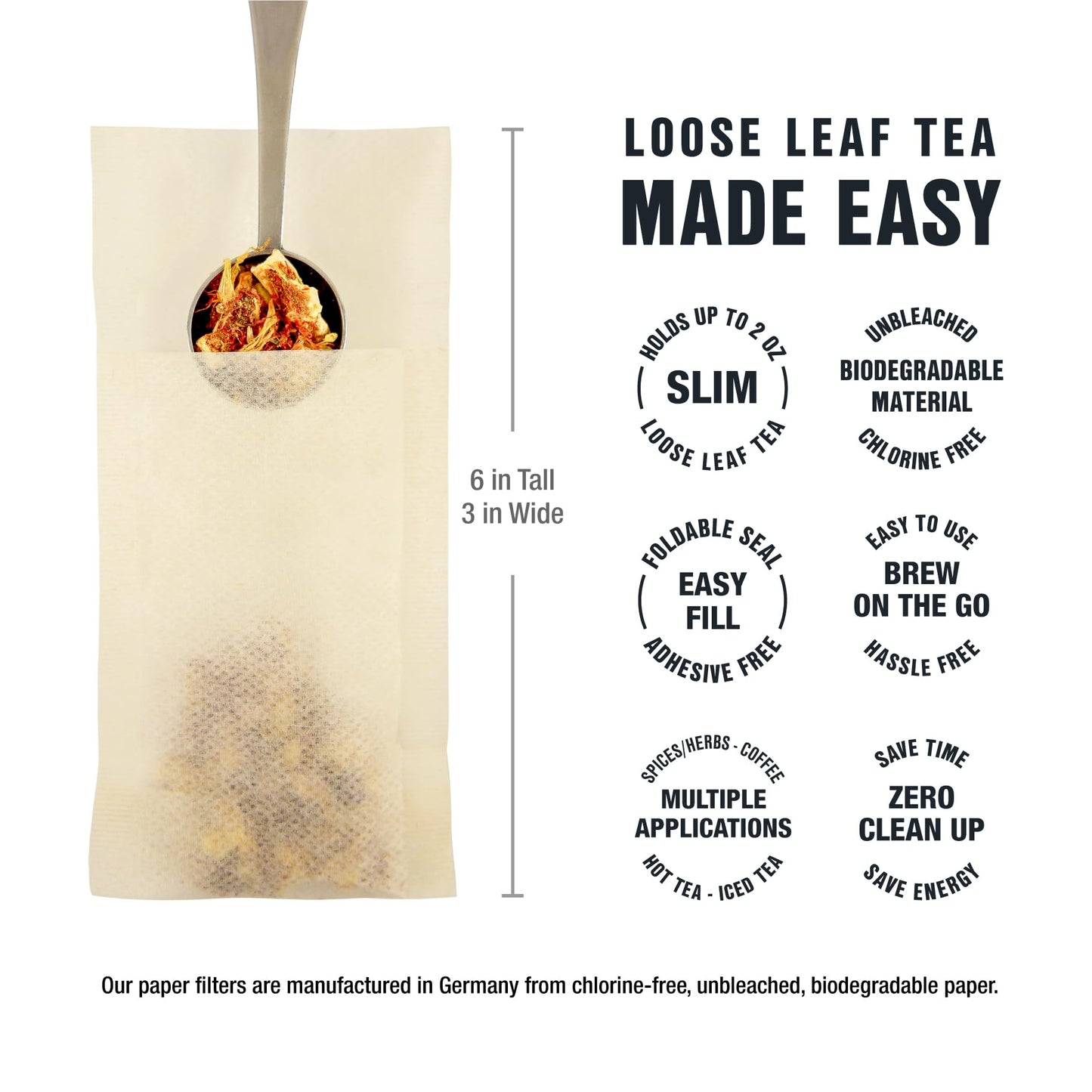 Tiesta Tea Loose Leaf Starter Kit - 104 Piece Set with Black, Green, Herbal Tea Samples & Eco-Friendly Filters, Model 800023