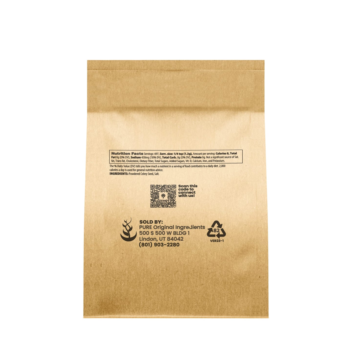 Pure Original Ingredients Celery Salt (2 lb) Culinary Quality, Bold Fresh Flavor, Traditional Seasoning.