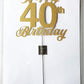 40Th Birthday Cake Topper, 40Th Happy Birthday Party Decoration With Premium Gold Glitter