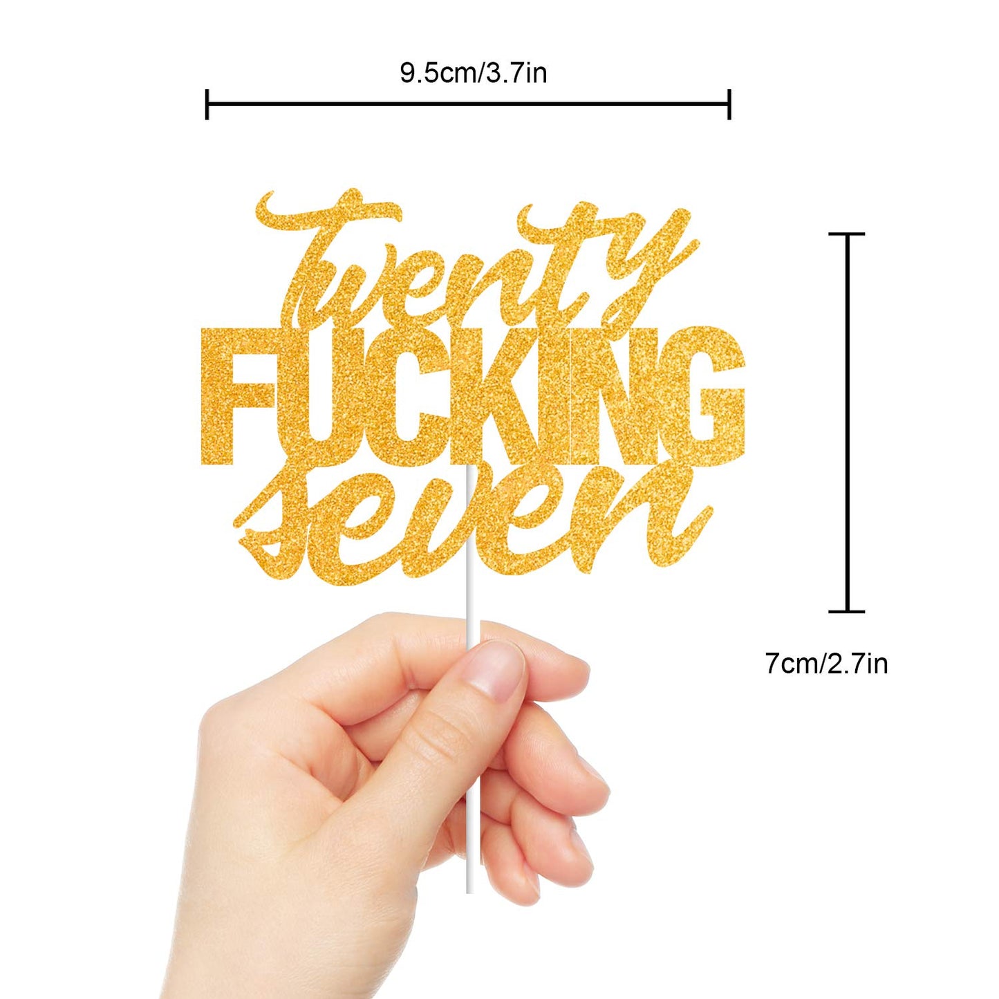 Twenty Seven Gold Glitter Cake Toppers 27 Years Old 27Th Birthday Anniversary Party Decorations Supplies