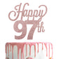 Lingteer Happy 97Th Birthday Cake Topper - Cheers To 97Th Birthday 97 Years Old Birthday Party Cake Decorations Sign.