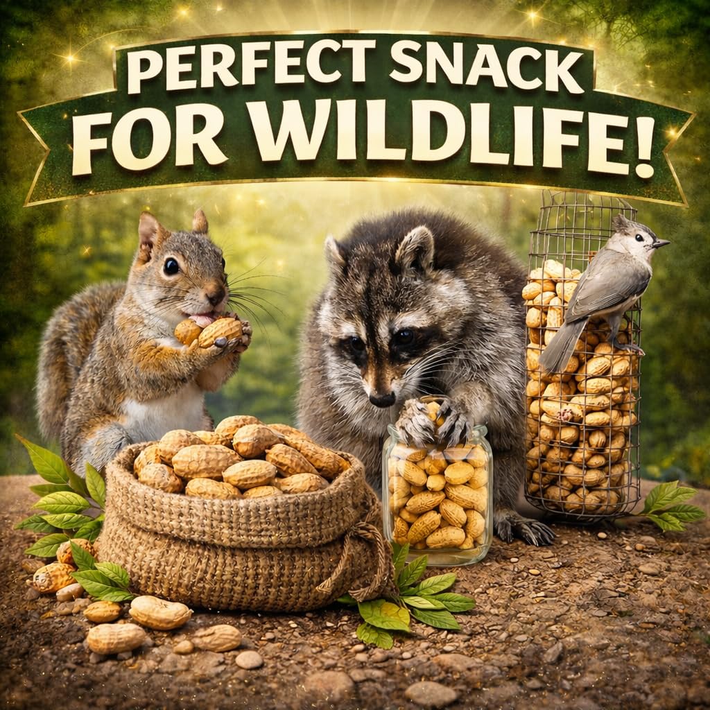 Office Roast Raw Peanuts in Shell 2 lb Bag - Unsalted, Natural & Healthy Snack - Plain Peanuts for Squirrels, Birds & Wildlife F