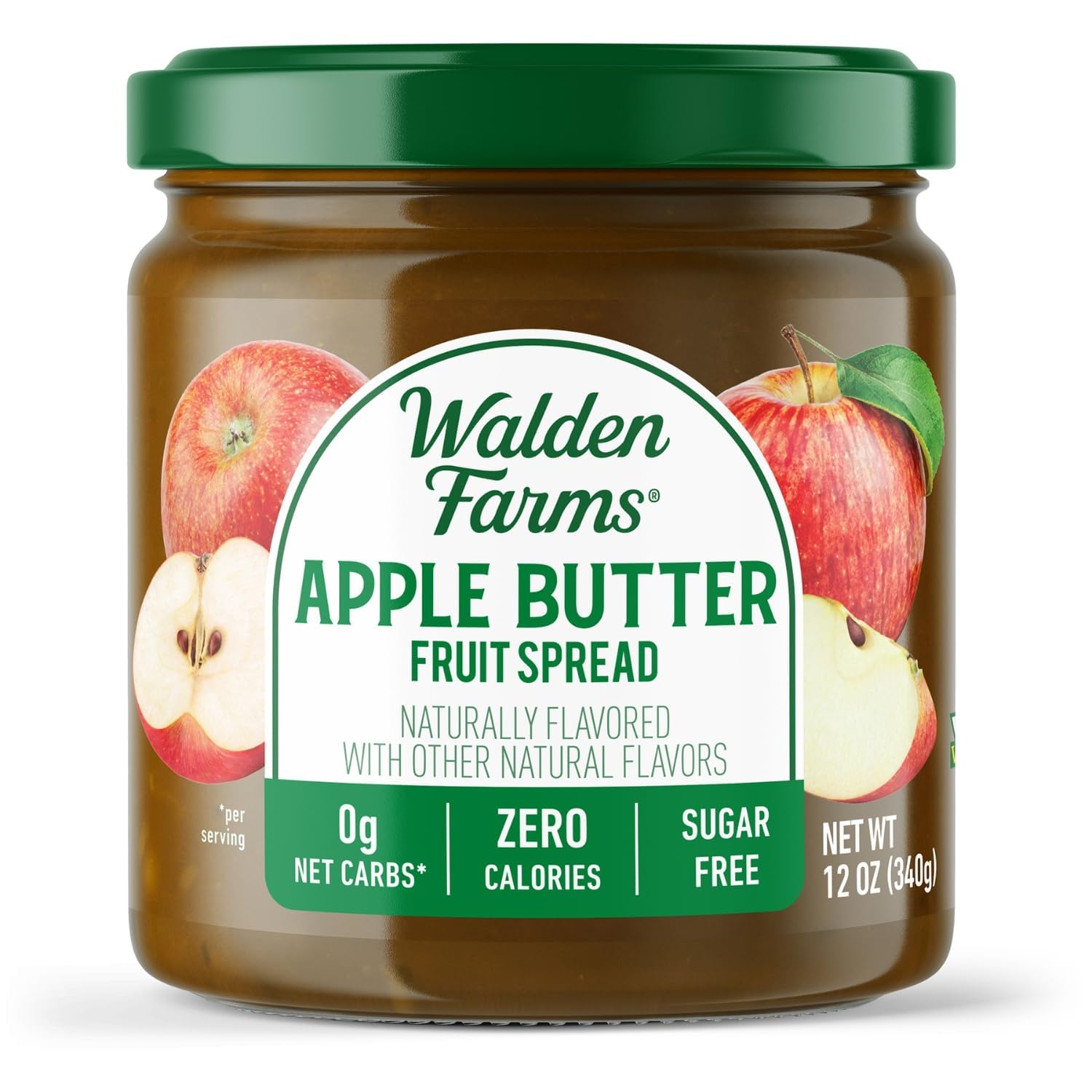 Walden Farms Apple Butter Fruit Spread - Zero Calorie, Low Carb, Keto-Friendly, Vegan, Sugar-Free, Spiced Apple Butter Flavor - 