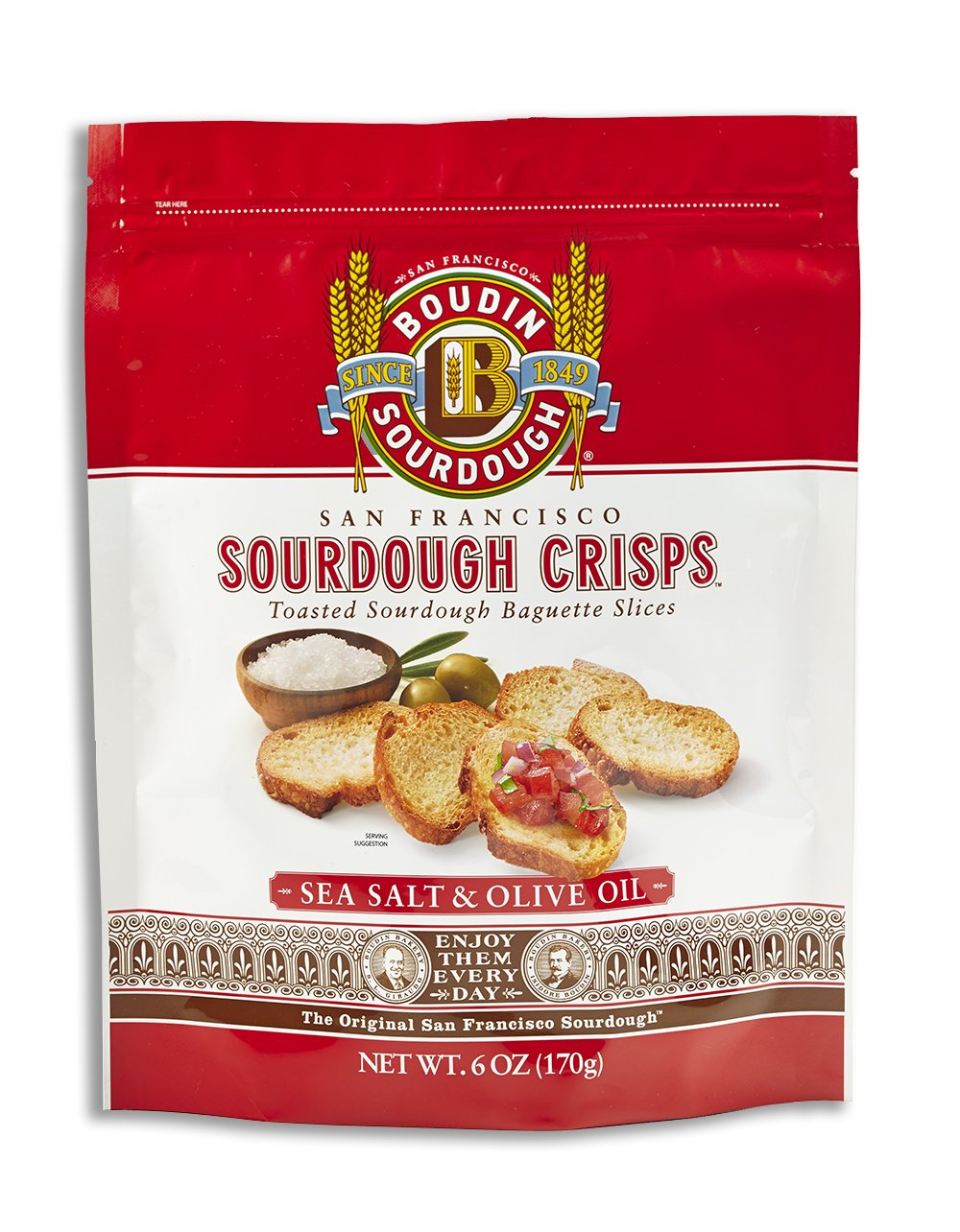 San Francisco Boudin Bakery Sourdough Crisps-Sea Salt & Olive