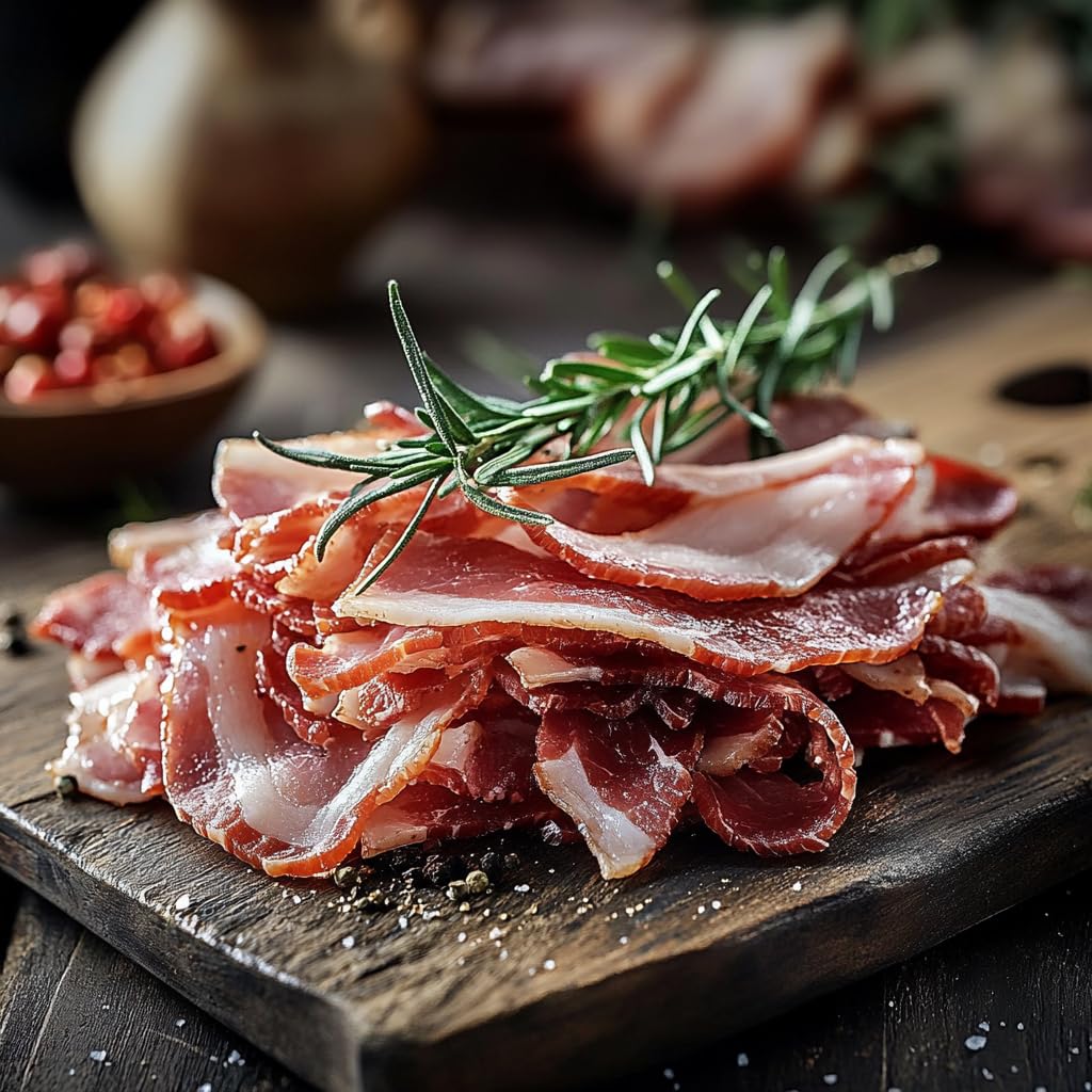 Dens Hot Dogs Gspirit-inspired flavorpy Butcher Thick-Cut Smoked Bacon - 2 Pack, 1 lb each, Heritage Duroc Pork Belly, Frozen, Vacuum-Sealed