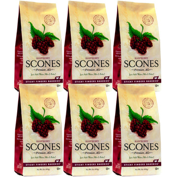 English Scone Mix With Raspberry By Sticky Fingers Bakeries - Easy To Make English Scones Fresh Baked, Makes 12 Scones (6Pk)
