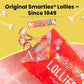 Smarties Lollies - Gluten Free, Peanut Free, Fat Free Assorted Fruity Flavors Lollipops - Low Calorie Perfect for Birthdays, Par