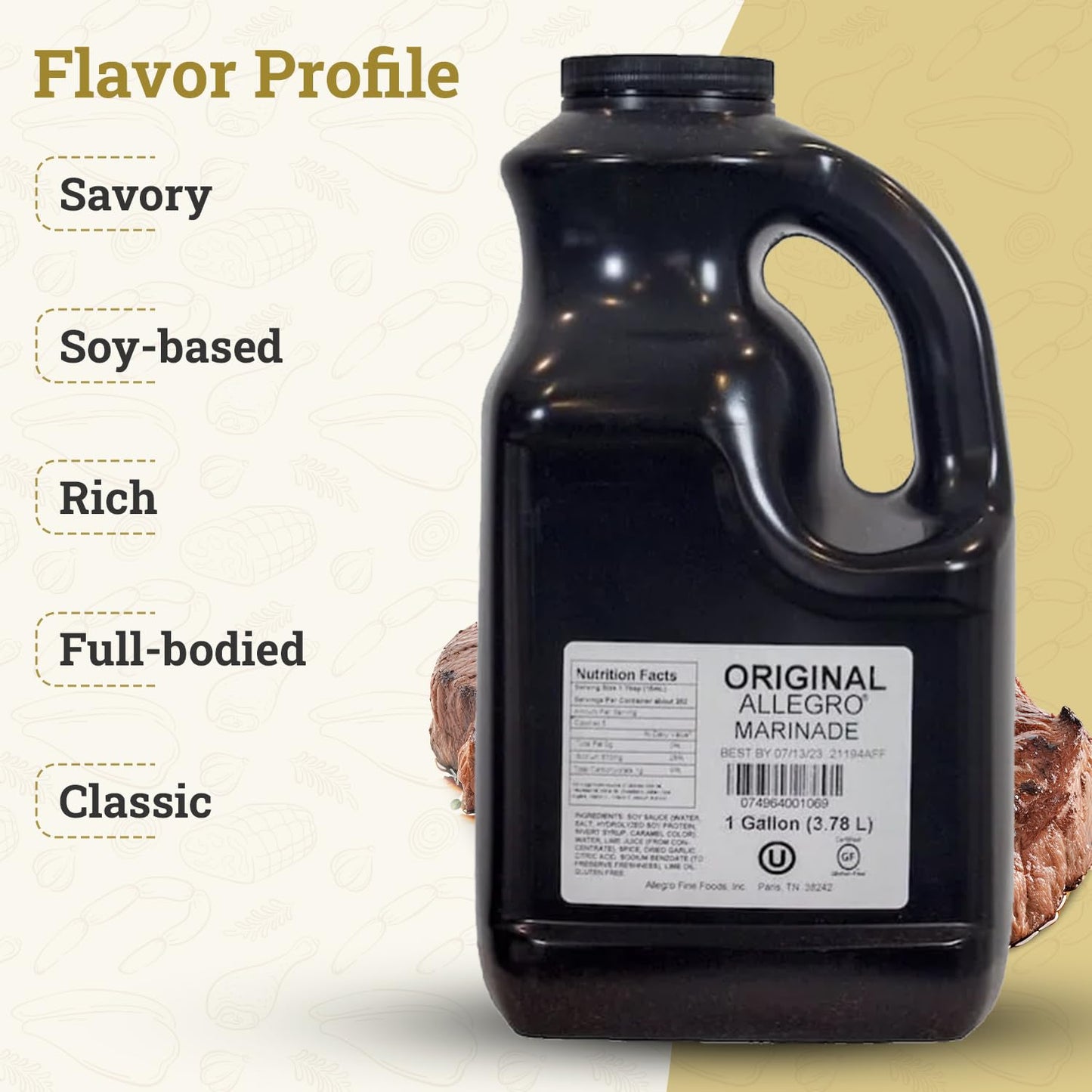 ALLEGRO - The Marinate Everything Marinades - Original 1 Gallon (128 oz), Pack of 1
