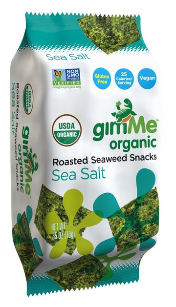 Gimme Health Foods Organic Roasted Seaweed Snacks, Sea Salt, 0.35 Ounce (Pack Of 4)