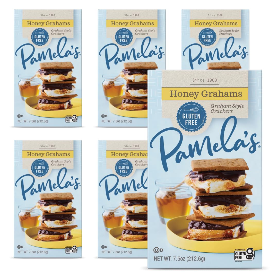 Pamelas Gluten Free Graham Crackers, Honey, 7.5 Ounce (Pack of 6)