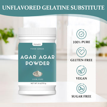 Hznxolrc Agar Agar Powder, 100% Pure Natural Thickener, 6 oz, Rich in Dietary Fiber