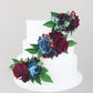 Rinlong 3Pcs Pre-Made Cake Toppers - Flowers For Christmas, Wedding, Baptism - Burgundy, Navy Xmas Cake Decorations