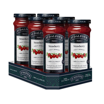 St. Dalfour Strawberry Fruit Spread - 10oz - 100% from Fruit, No Artificial Ingredients, Non-GMO, No Cane Sugars, All Natural - Pack of 6