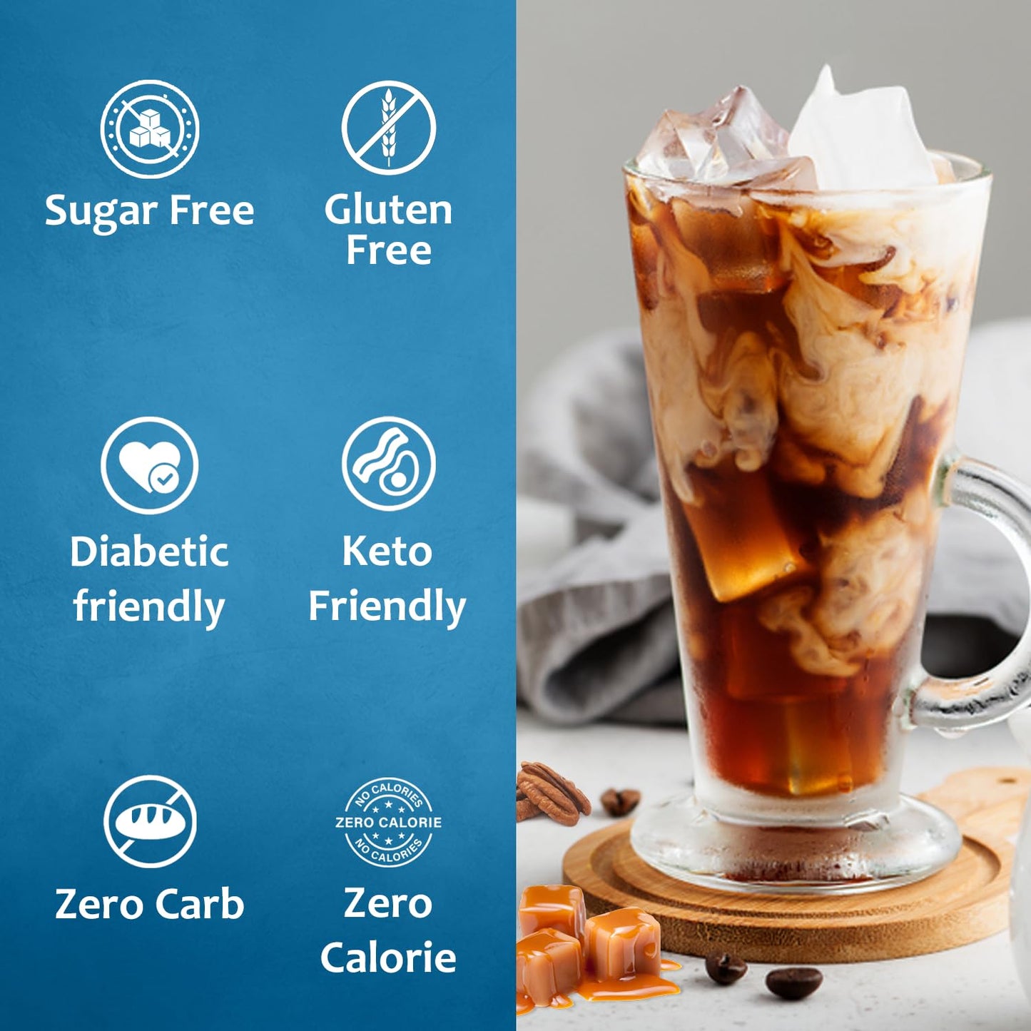 Syruvia Sugar Free Caramel Pecan Syrup With Syrup Pump Dispenser - Caramel Pecan Coffee Syrup Flavor, 25.4 Fl Oz, Kosher, Gluten