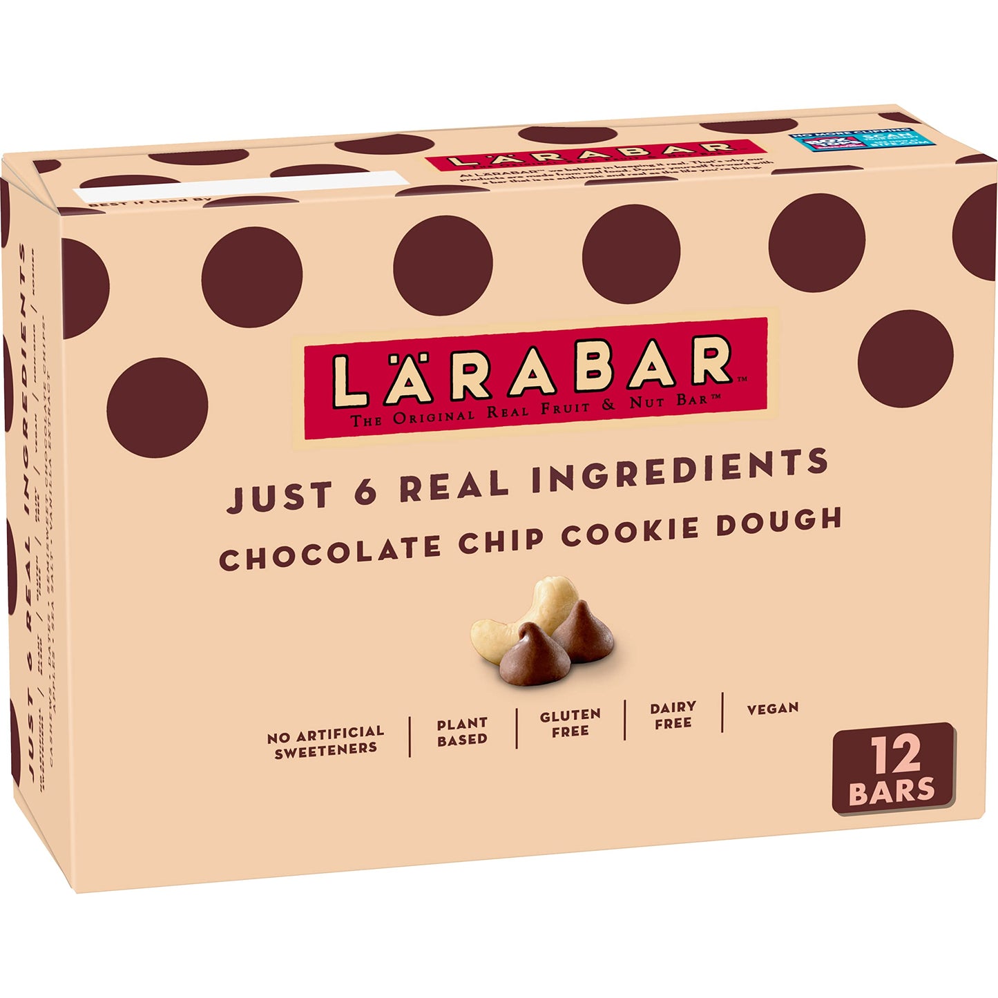 Larabar Chocolate Chip Cookie Dough, Fruit And Nut Bars, Gluten Free And Vegan, 19.2 Oz, 12 Ct
