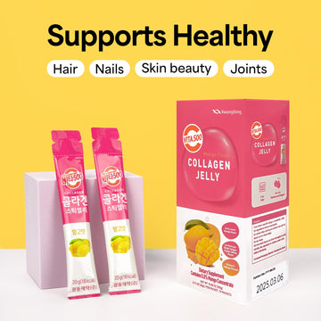 KWANGDONG Vita500 Mango Collagen Peptides Korean Jelly Stick with Vitamin C | Marine Collagen for Hair, Skin, Nails, Beauty, Joi