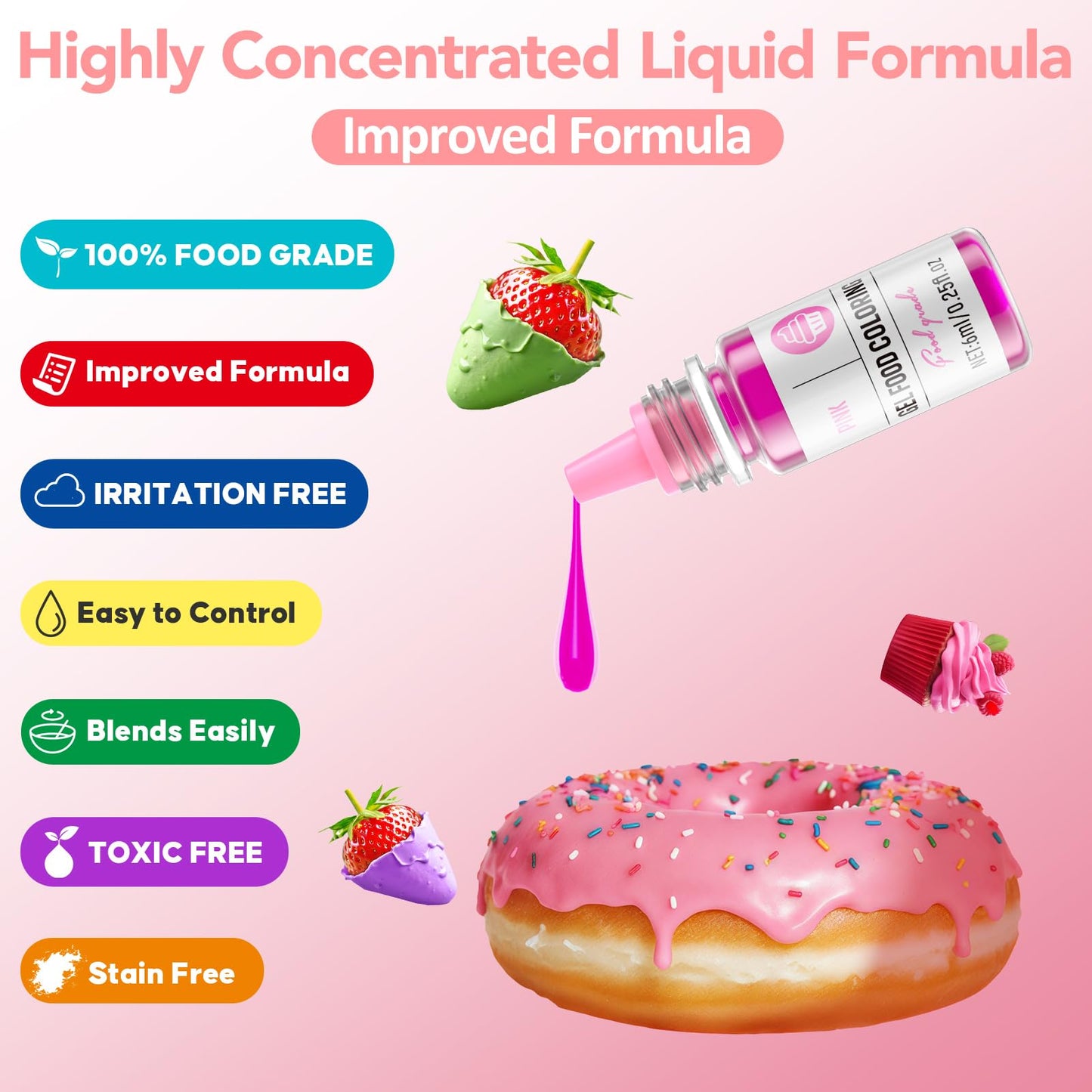 Gel Food Coloring Set - 16 Vibrant Colors Food Dye Tasteless , Concentrated Edible Icing Colors For Baking, Cake Decorating, Coo