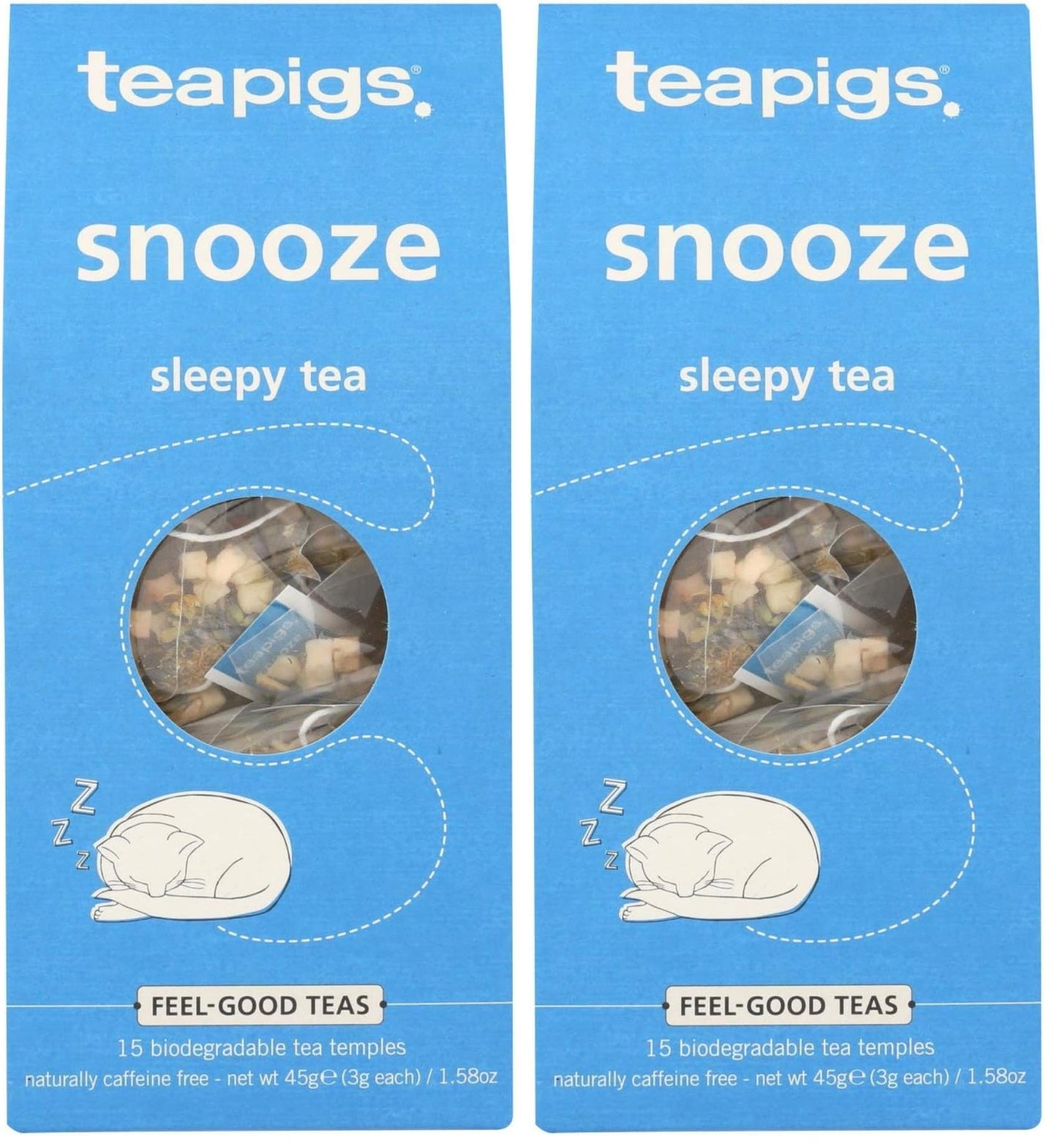 teapigs Snooze Sleepy Tea Bags, 15 Count, Herbal Blend of Apple, Lavender & Chamomile, Calming Organic Herbal Tea (Pack of 2)