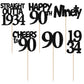 Rssta i Cupcake Toppers 24 Pack, 90th Birthday Decorations, Black Paper, Model XM236-black 90th