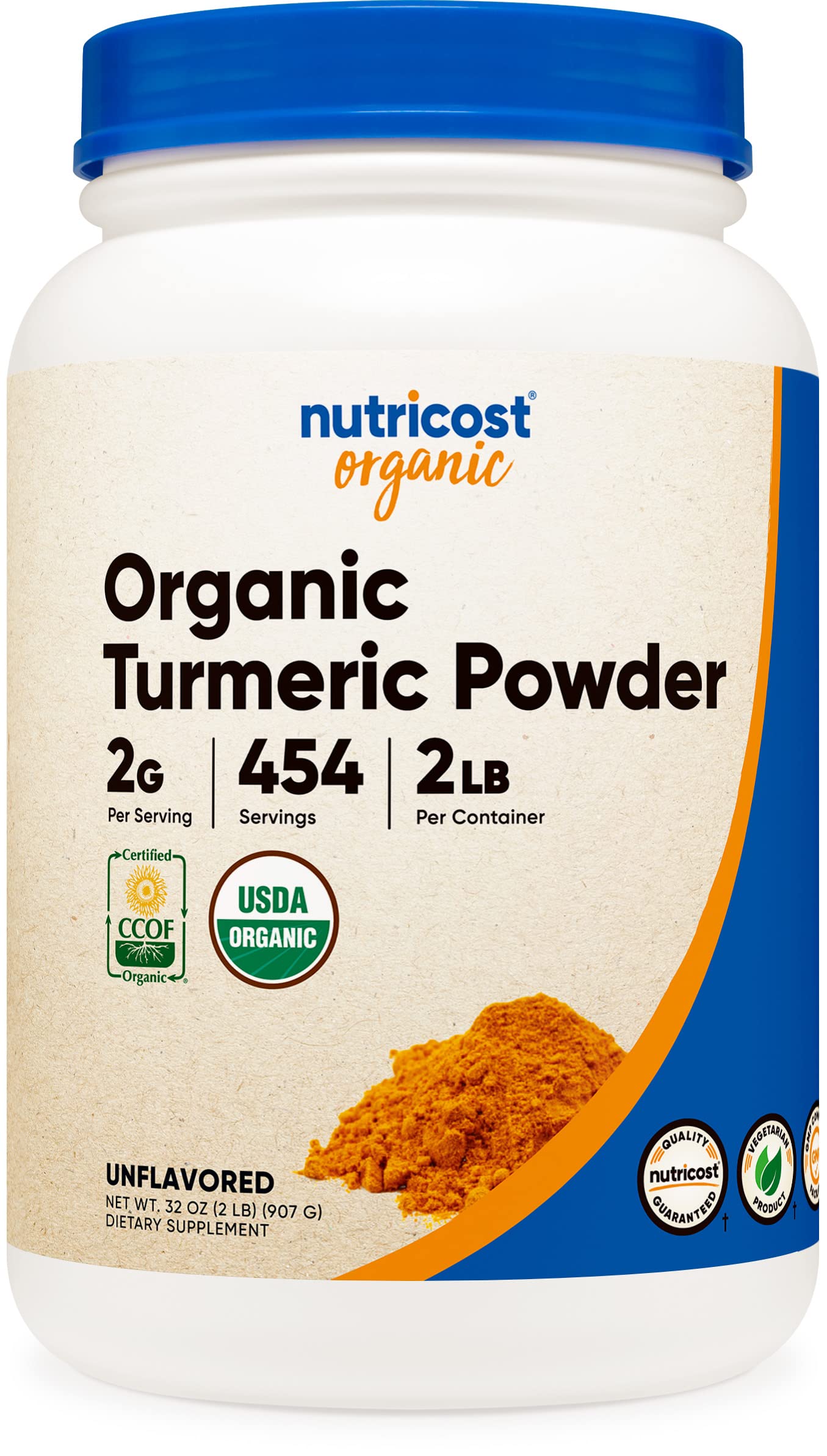 Nutricost Organic Turmeric Powder - USDA Organic, Gluten Free, Non-GMO, 32 Ounce