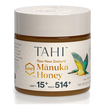 Tahi Raw Manuka Honey New Zealand UMF 15+ Certified (MGO 514+) - 100% Sustainable, Monofloral and Natural Honey - Non-GMO, Glyph