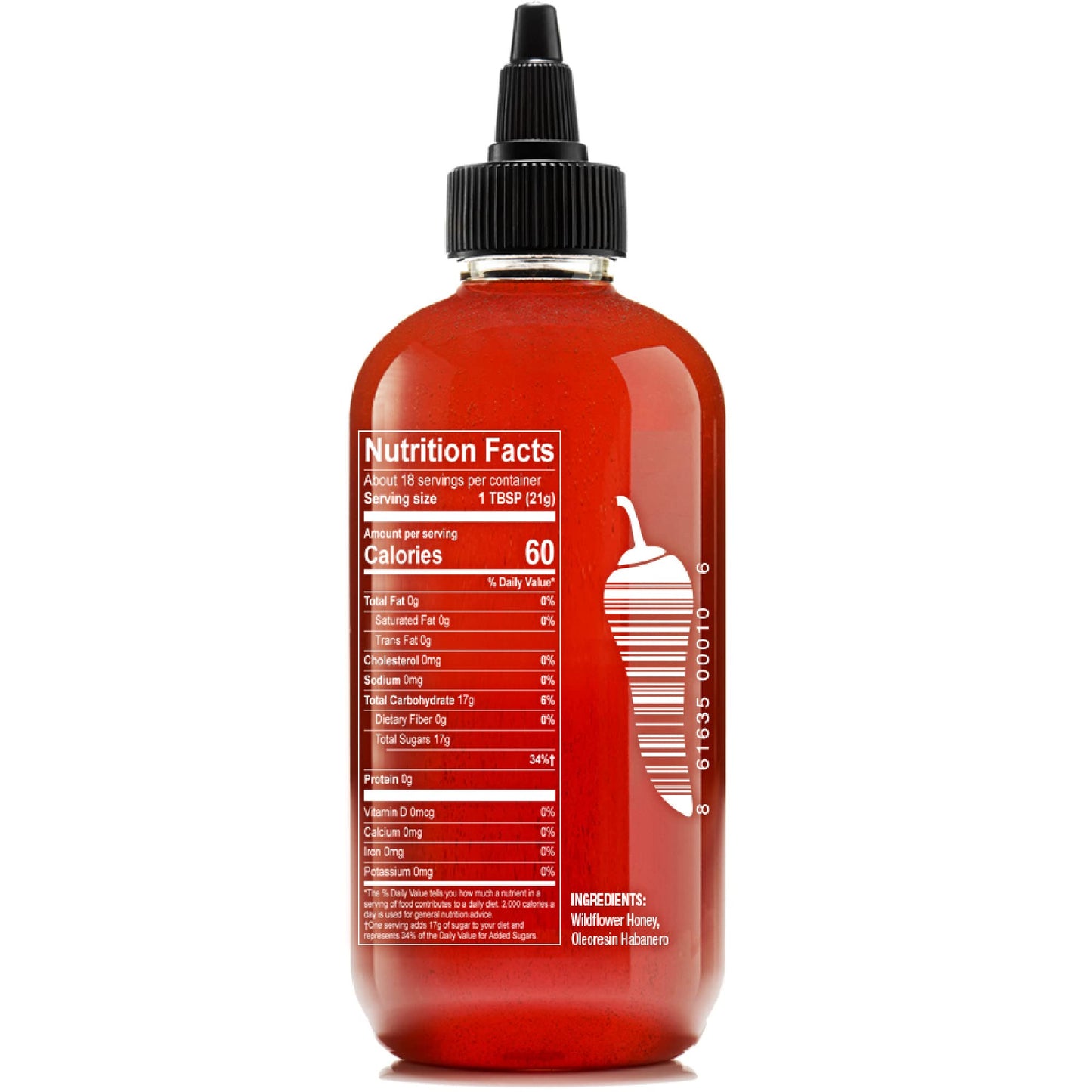 Bees Knees Spicy Honey, 12.5 oz Pure Honey Infused with Oleoresin Habanero Peppers, Gluten Free, Paleo Friendly, Wildflower Natu