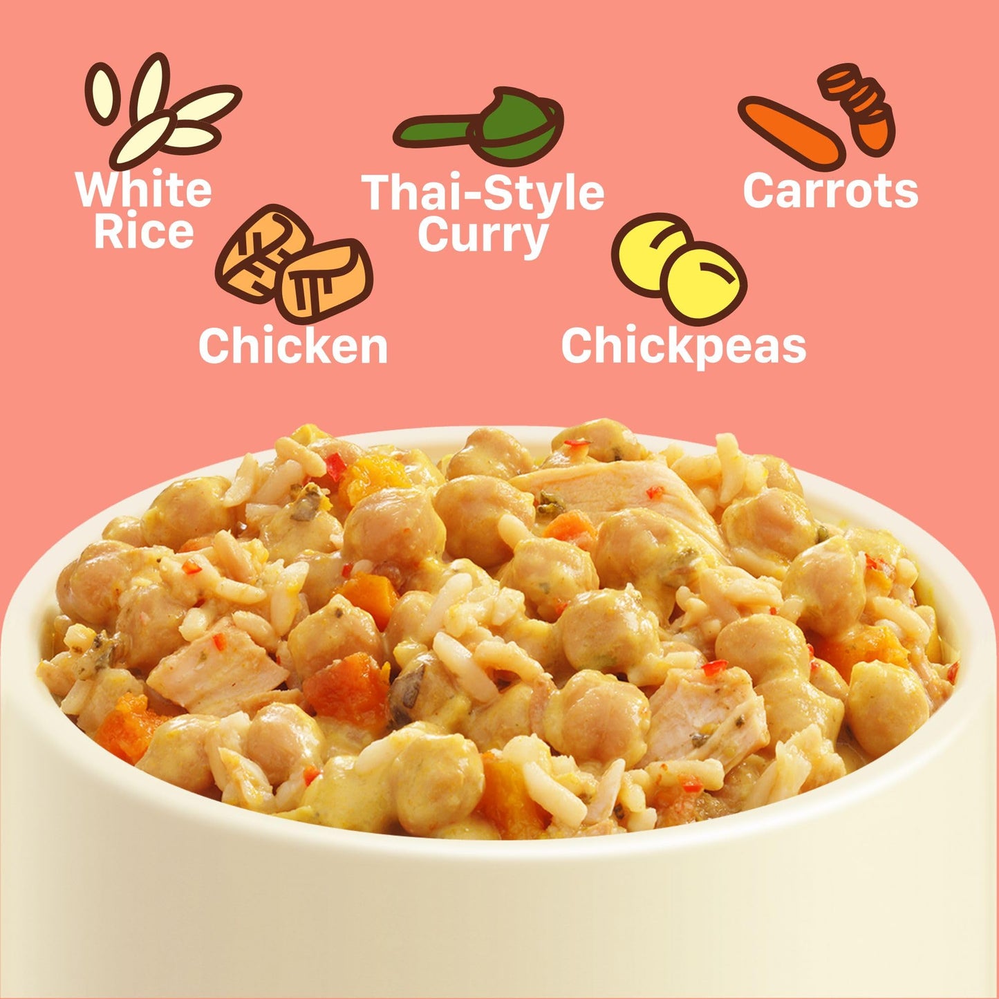 Born Simple Prepared Meals - Ready To Eat Thai Style Chicken Bowl | 18G Protein | 11 Oz (Pack Of 8)