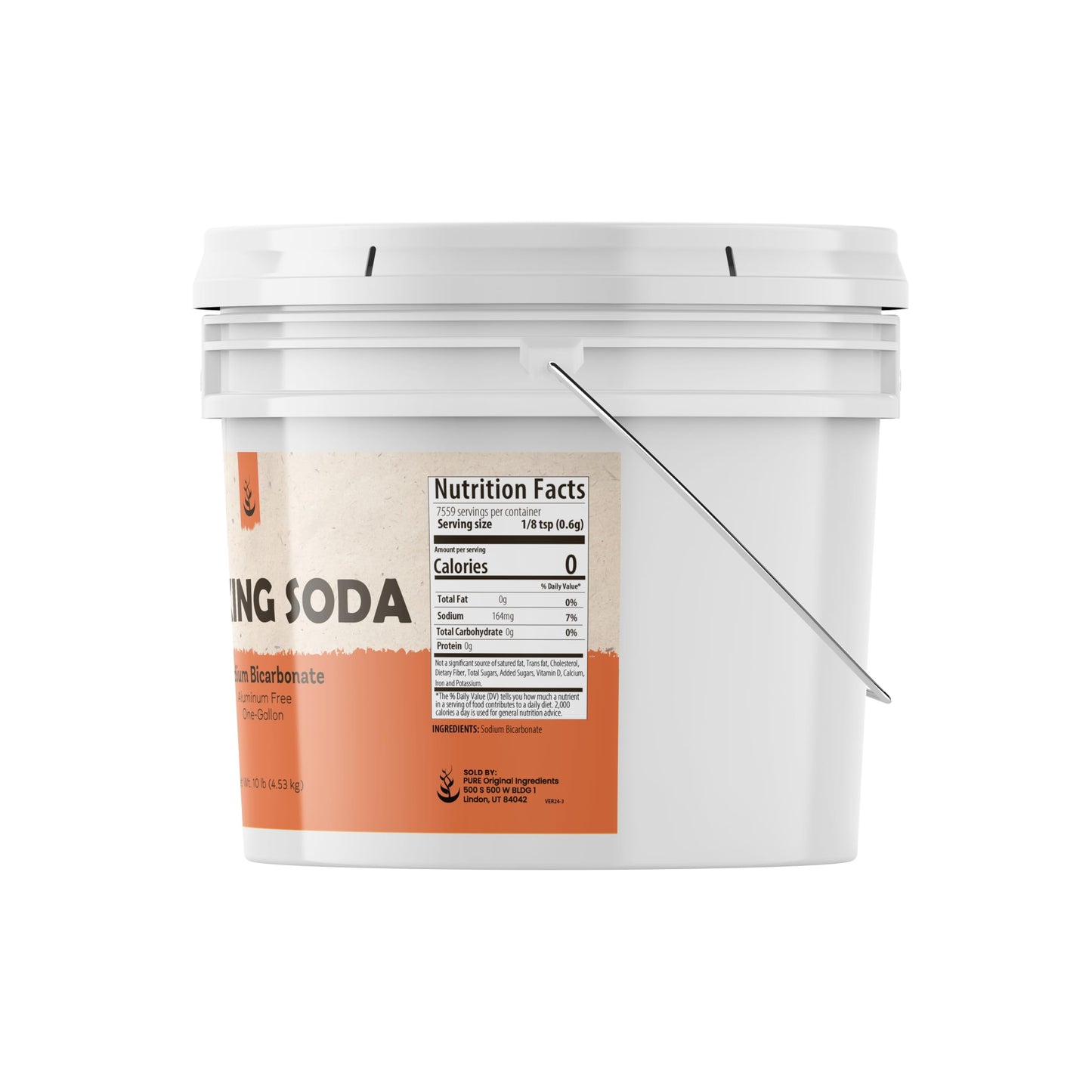 Pure Original Ingredients Baking Soda (1 Gallon) Aluminum Free, Cooking, Baking, Cleaning