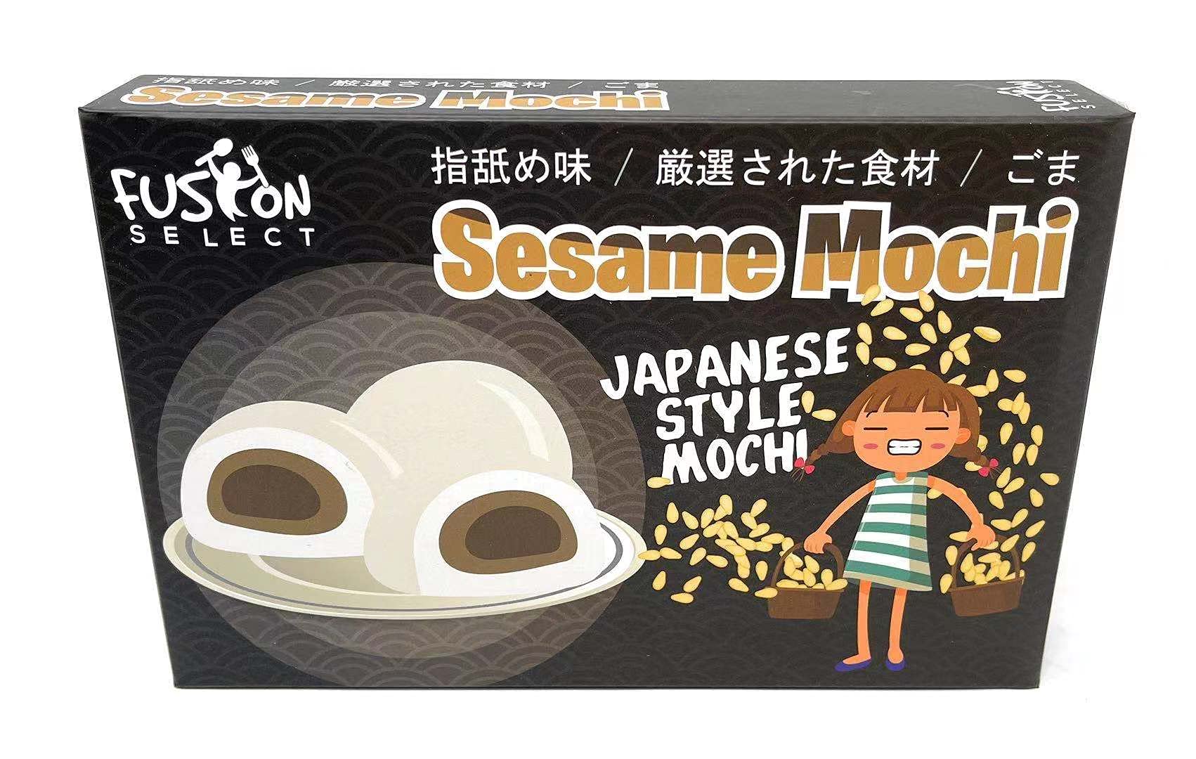 Fusion Select Mochi Daifuku Snacks - Chewy Japanese Rice Cakes with Sesame Filling - 6.35 Ounce Pack