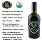 Galbasa - Organic Olive Oil From Sicily, Italy - Extra Virgin, First Cold Pressed, Early Harvest - Polyphenol Rich, Peppery Finish, No Pesticides - 16.9 Fl Oz