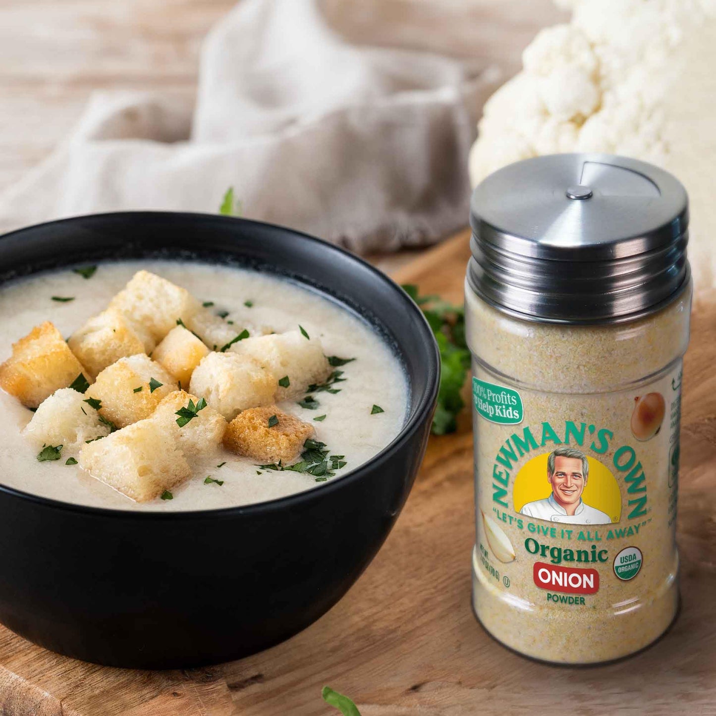 Newman'S Own Organic Onion Powder; Great On Soups, Stews, And Savory Recipes, Usda Certified Organic, Non-Gmo, Kosher, 2.47 Oz.