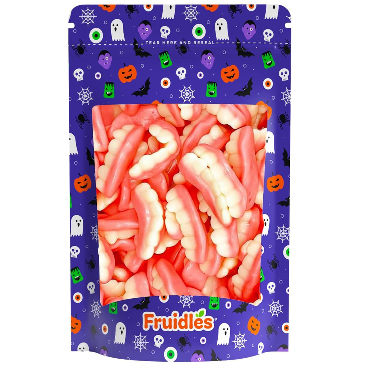 Fruidles Gummi Teeth Candy, Delicious Fruit Flavors Gummies (Half-Pound)