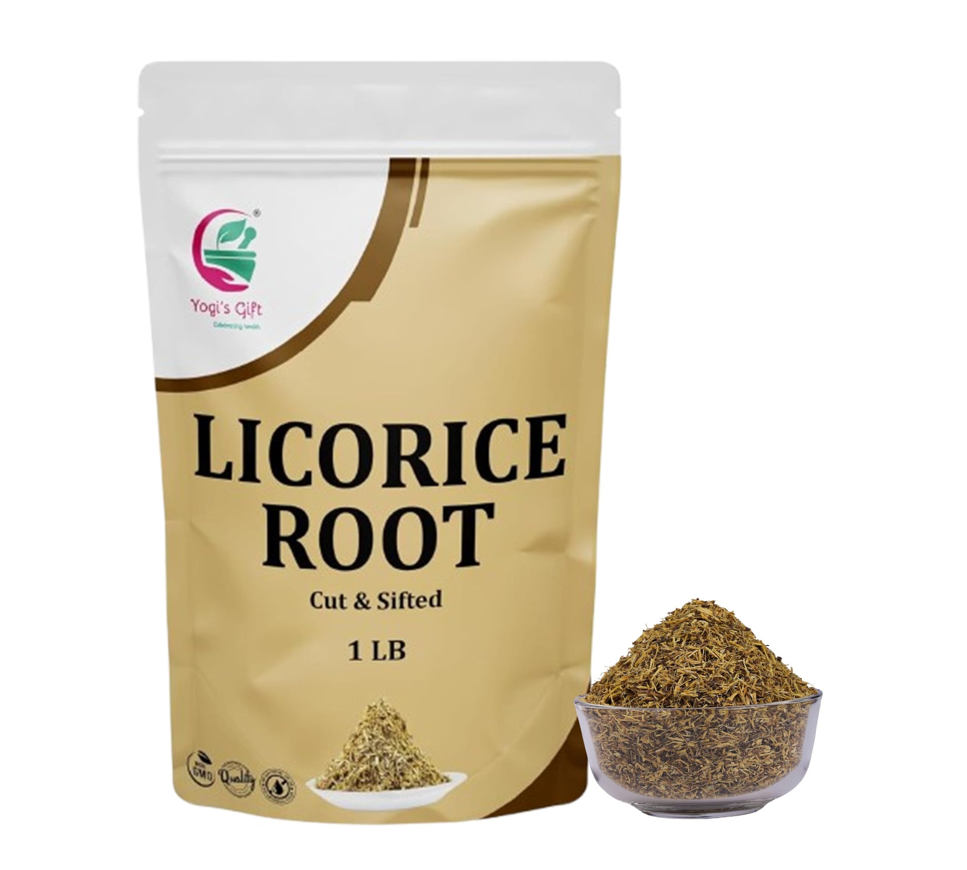 Licorice Root 1 Lb  Cut And Sifted  100% Pure & Natural Dried Licorice Root  Top-Grade Quality  Ideal For Tea  Herbal Blends  And Wellness Uses - By Yogis Gift