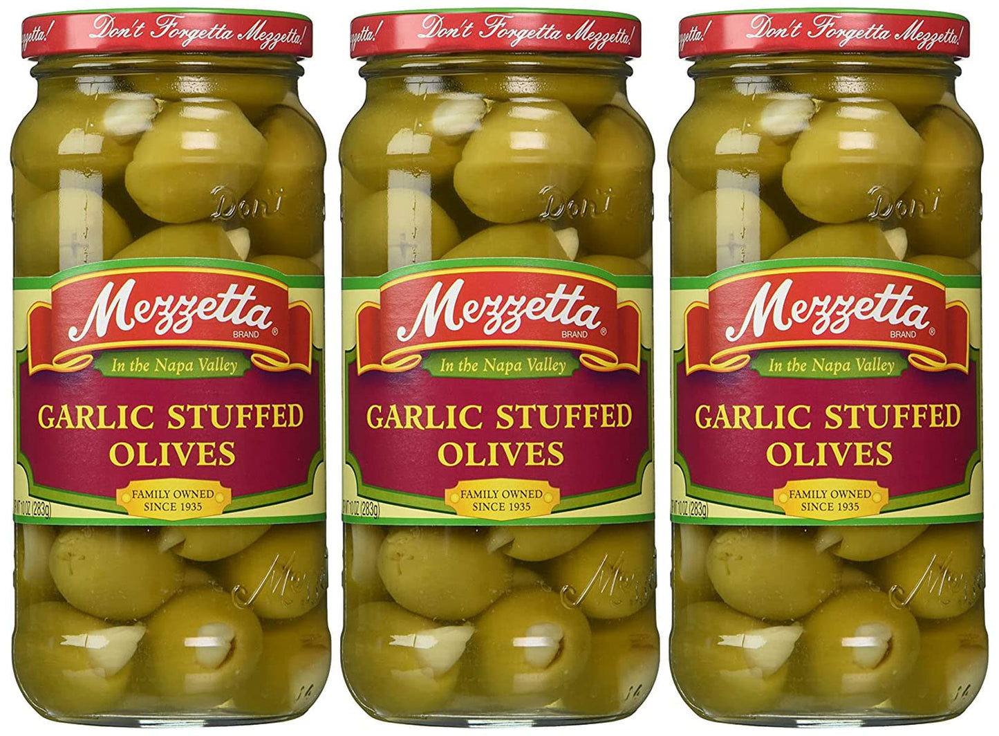 MEZZETTA OLIVE STFD GARLIC, Pack of 6