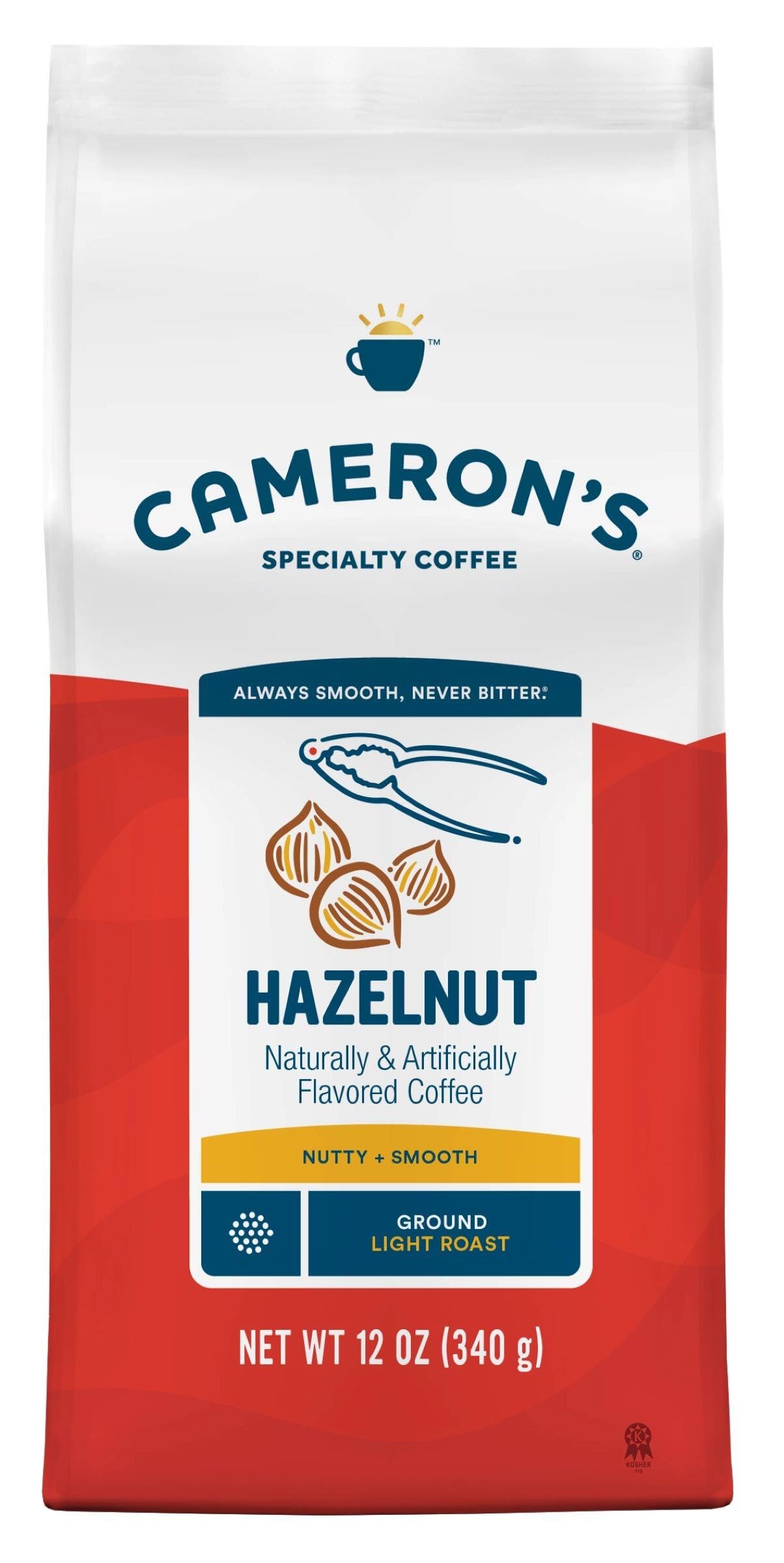 Cameron s Coffee Roasted Ground Coffee Bag, Flavored, Hazelnut, 12 Ounce, Pack of 6 - NEW