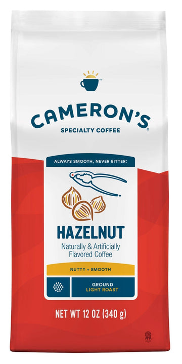Cameron s Coffee Roasted Ground Coffee Bag, Flavored, Hazelnut, 12 Ounce, Pack of 6 - NEW