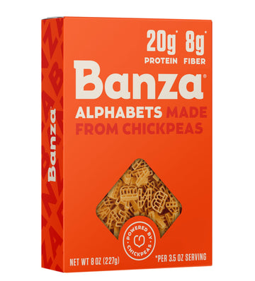 Banza Chickpea Pasta, Alphabets - Gluten Free Healthy Pasta, High Protein, Lower Carb And Non-Gmo - (Pack Of 6)