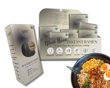 Superamen - Organic Black Bean Instant Noodles- High Protein, Keto Friendly, Gluten-Free, Vegan, Non-GMO, Kosher, Low Carb, Plan