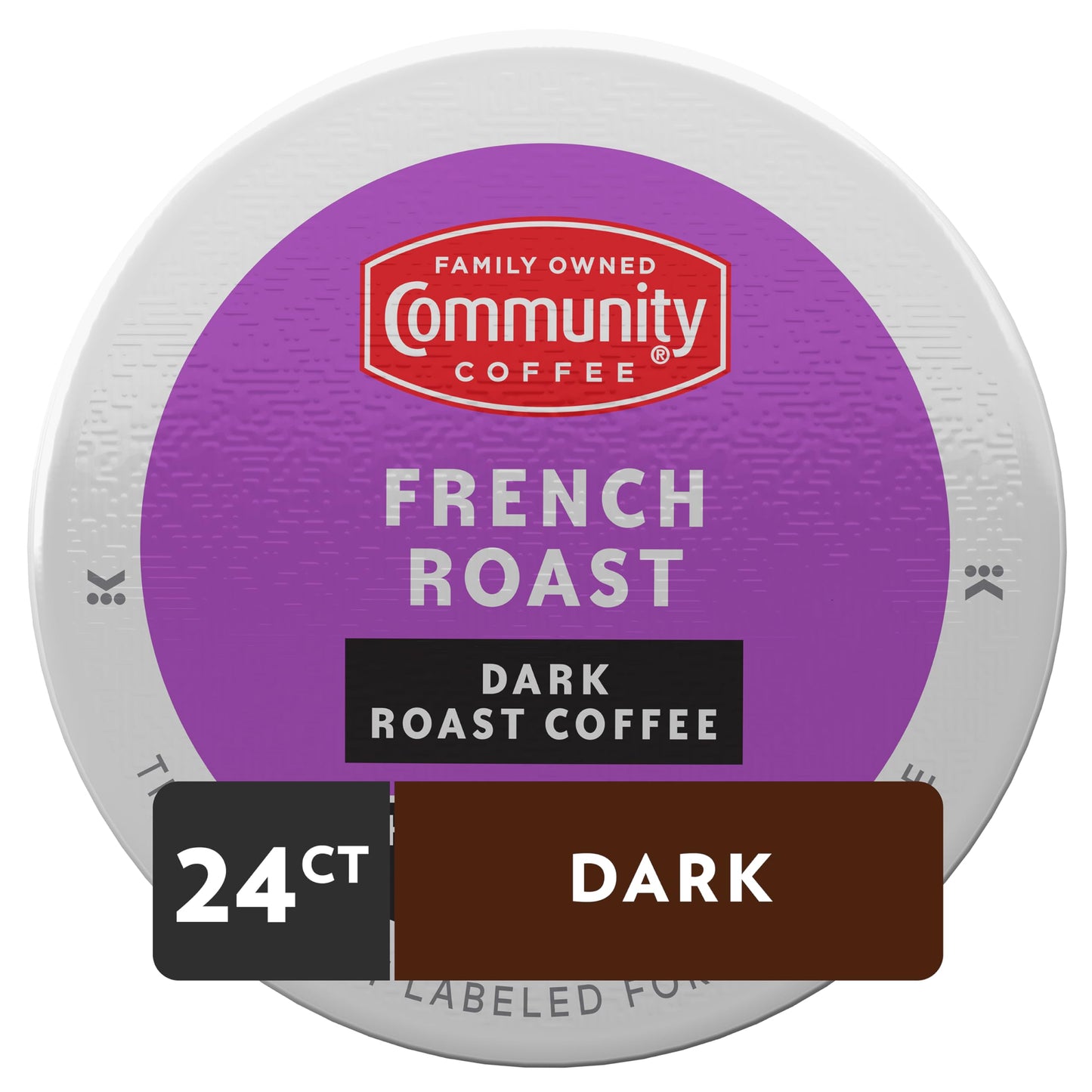 Community Coffee French Roast Coffee Pods, Extra Dark Roast, Compatible with Keurig, 24 Count