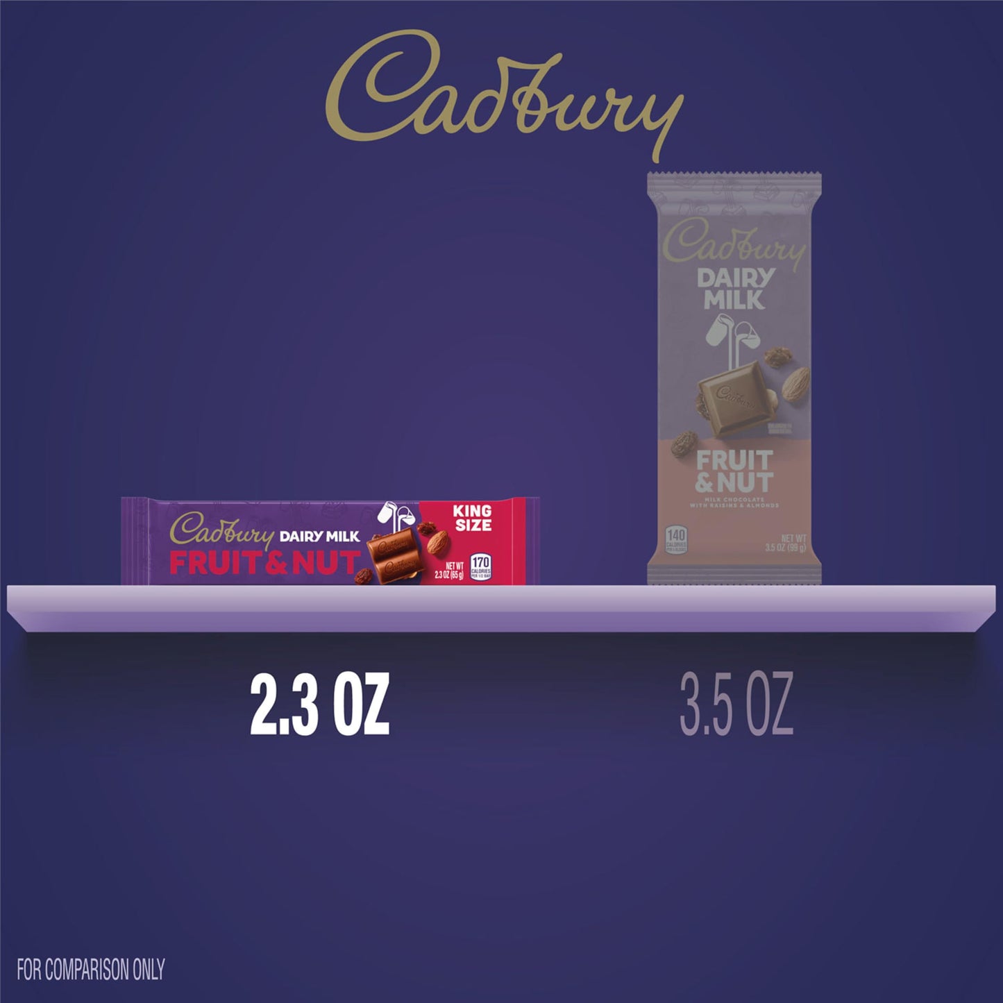 Cadbury Dairy Milk Fruit & Nut Chocolate Bars, King Size, 2.3 oz (18 Count)